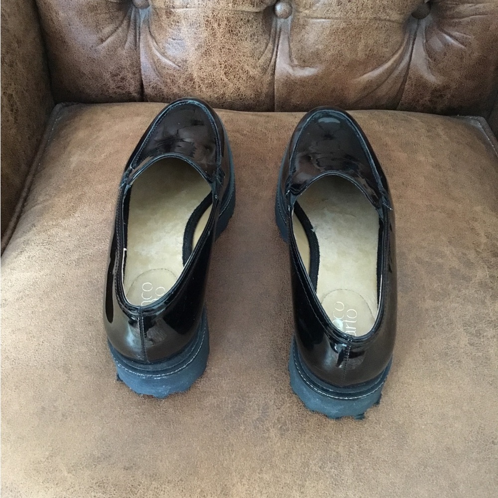 Franco Sarto Glossy Black Slip-On Women’s Loafers with Lug Sole size 8.5 - Picture 4 of 4
